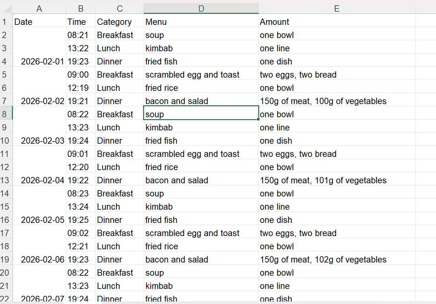 Excel Data Export